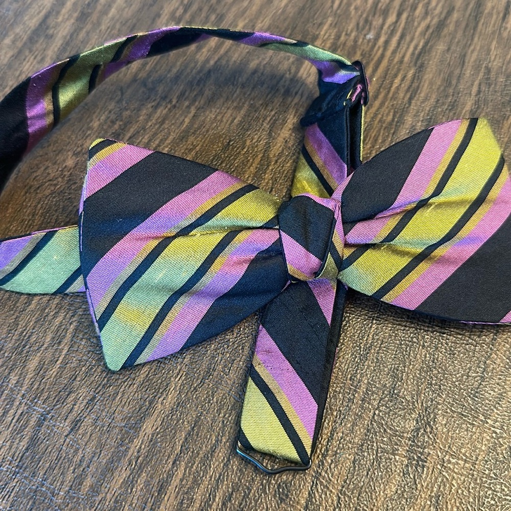 Multi Stripe Beau Ties Ltd of Vermont striped silk hand sewn